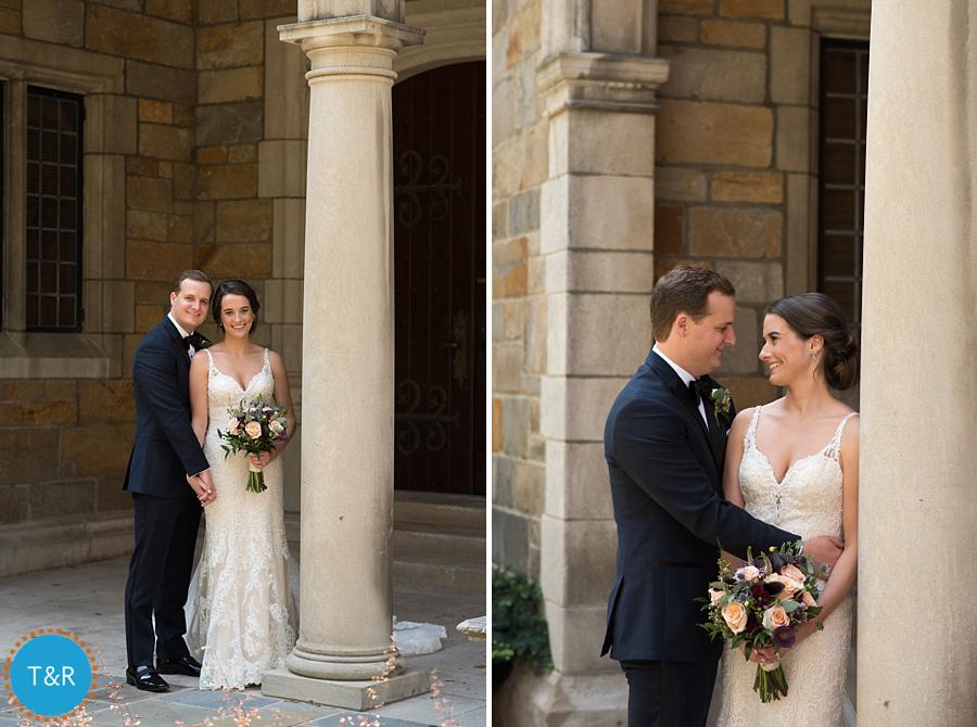 The happy couple at the First Presbyterian Church of Ann Arbor