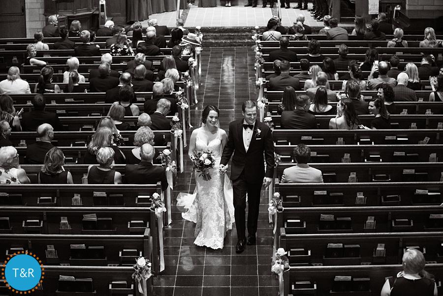 Katie and Drew, leaving as husband and wife