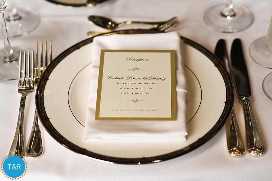 Detail shot of the place setting at the DAC